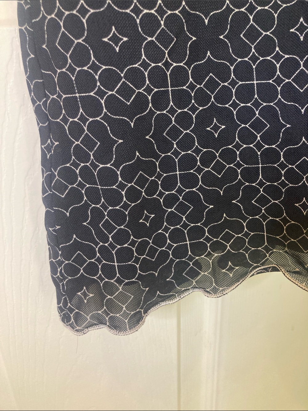 Max Studio Navy and Ivory Patterned Midi Dress - Picture 7 of 9